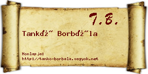 Tankó Borbála névjegykártya